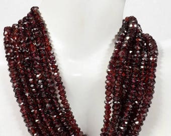 ON SALE Mozambique Garnet Rondelles Beads Rondels Faceted January Birthstone Earth Mined - 7-Inch Strand - 4.5mm, 5mm 5.5mm or 6mm Beads -