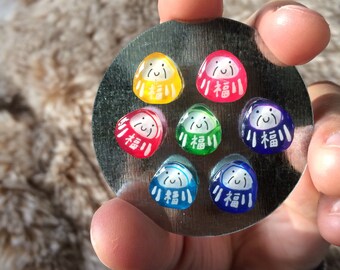 Lucky Seven Japanese Daruma Doll Magnets