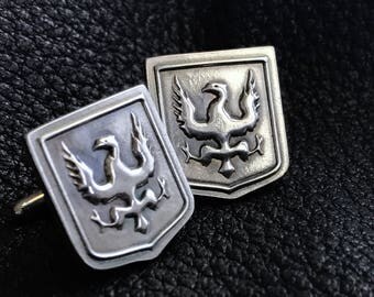 Custom Cufflinks In Sterling Silver With Family Crest Coat Of