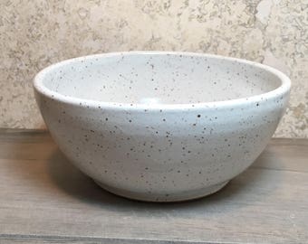 Handmade Stoneware Bowl - White Bowl - Ceramic Bowl - Cereal Bowl - Salad Bowl - Ice Cream Bowl - Speckled Stoneware Bowl - Rustic Bowl