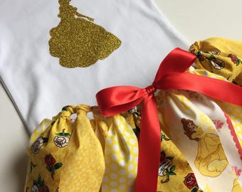 Beauty and the Beast Tutu - Disney Princess Tutu - Princess Belle Shirt - Belle Outfit - Beauty and the Beast Party - Princess Belle Tutu