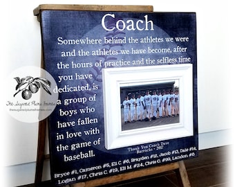 Baseball Coach Gift, Coach Thank You Gift, Baseball Team Photo, Baseball Manager, Coach Frame, All Stars Team 16x16 The Sugared Plums Frames
