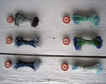 One Bunch Antique Ceramic Tipped Flower Stamens (A-4897 Box 5)