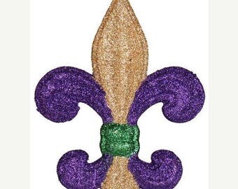 15% OFF 4" Purple Gold Green Fleur de Lis MZ166352, Wreath Decor, Fleur de Lis