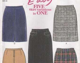 Easy Skirt Pattern 5 Styles Size 6 - 8 - 10 - 12 - 14 - 16 Uncut New Look 6675