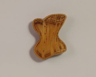 Corset, Victorian, engraved wood magnet, steampunk, cosplay, sexy, refrigerator, fridge, bdsm, ladies, lingerie