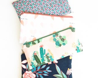 Cactus Zipper Pouch, Pencil Pouch Purse, Pencil Case, Desert and Floral, School Supplies Bag, Women, Best Friend, Co-Worker, Accessories