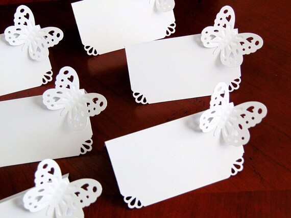 White Butterfly Place Cards 12CT, White Escort Cards, Food Tent ... White Butterfly Place Cards 12CT, White Escort Cards, Food Tent ...