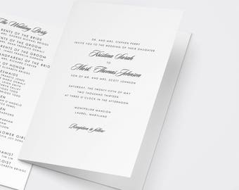 Wedding Ceremony Program Templates, Catholic Ceremony Program, Catholic Wedding Program, Catholic Program Template, Simple Wedding Program