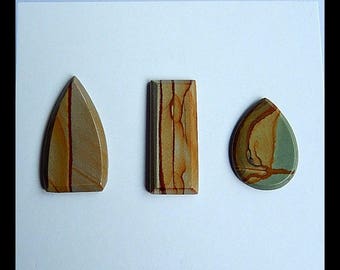 3 PCS,US Biggs Picture Jasper Cabochon,3.65g