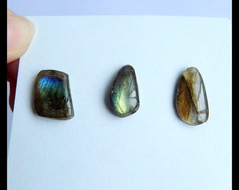 SALE,3 PCS Labradorite Freeform Gemstone Cabochons,Beautiful Cabochon,11.25g