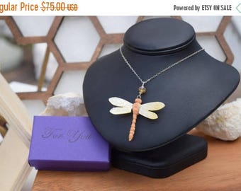 Summer Sale Dragonfly Necklace, Dragonfly Pendant ,Mother Of Pearl Necklace, Whimsical Necklace, Goddess Necklace