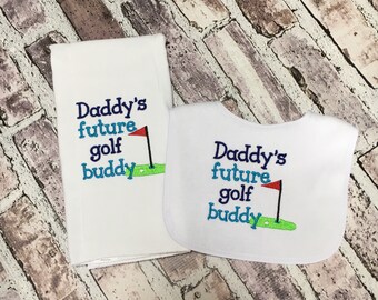 Daddy's Golf Buddy Bib, Baby Boy Gift