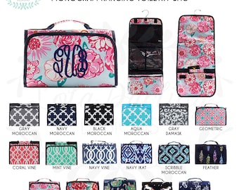 Hanging Toiletry Bag with Monogram/cosmetic bag/vacation necessity bag