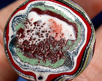 Fordite Cabochon / Detroit Agate (suzybones) pendant,jewelry