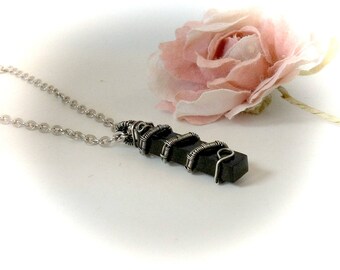 Whitby Jet Necklace Wire Wrapped Whitby Jet Pendant Jet Jewellery Wire Wrapped Jewelry Fossil Jewelry