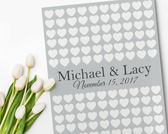 Heart Wedding Guestbook - Alternative Wedding Guest Book - Personalized Guestbook - Wedding Heart Guest Book - Canvas Guest Book Alternative