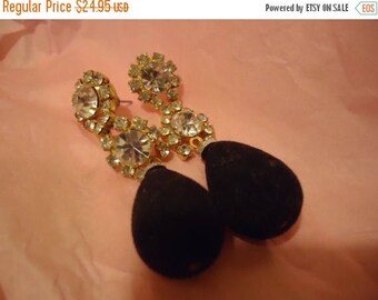 Now On Sale Vintage Rhinestone Dangly Earrings Mad Men Mod Hollywood Regency Jewelry Free US Shipping