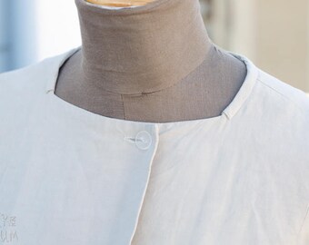 90's Beige Coat - Linen Silk Blend - Ally Capellino Brand