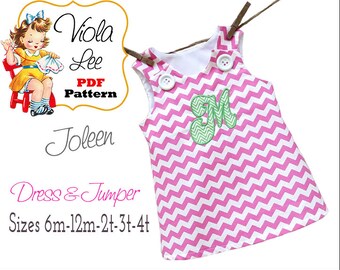 Girls A Line Dress Sewing Pattern, Baby Dress Pattern pdf. Girl's Jumper Pattern, Toddler Dress Pattern, Infant Dress Sewing Pattern. Joleen