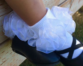 Ruffle socks - sheer organza extra full ruffle - many colors available