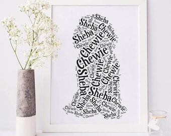 Goldendoodle Art Print- YOUR DOG'S NAME - Custom Name Doodle Dog Art Gift - Goldendoodle Dad Gift, Goldendoodle Mom Gift, Unique Doodle Gift