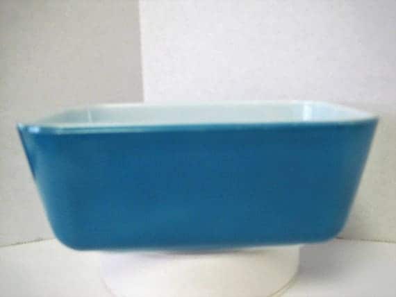 Pyrex Dish - 502 - B Made in USA - Blue in Color - Casserole Dish - Rectangular Meat Loaf