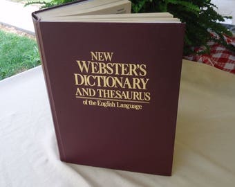 Large Dictionary, vintage Webster's, Hardcover reference book, Thesaurus, English Dictionary, Antique book