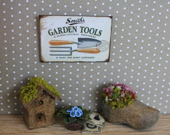 Dollhouse miniature garden sign (25 different subjects)