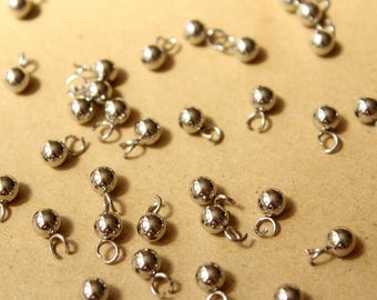 25 pc. Silver Plated Drop End Pieces, 5mm | FI-378