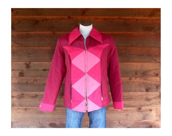 Vintage 70s Pink Quilted Windcheater Ski Jacket, Size M, Wemo Austria