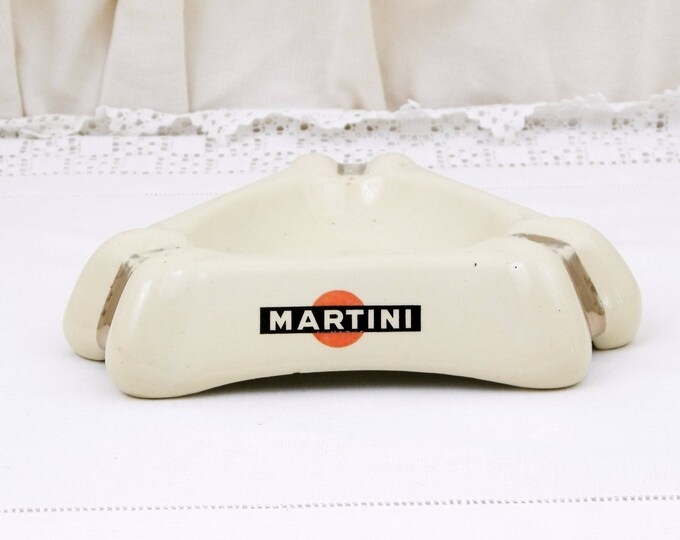 Large Vintage Collectible Mid Century French Martini Ashtray, French Bistro Café Decor, Cote D'Azur Retro Decor, Retro Vintage Home Interior