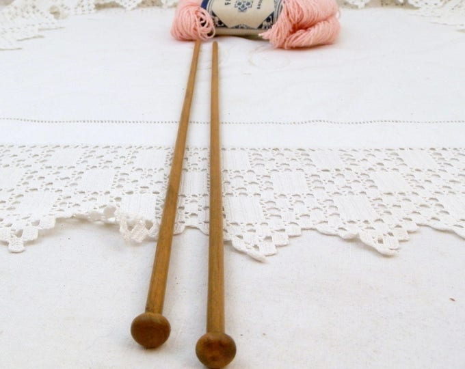 Vintage Extra Long Wooden Knitting Needles 42 cm / 16.53 in From France, French Retro Knitting Needle made of Wood, Vintage Craft Tool