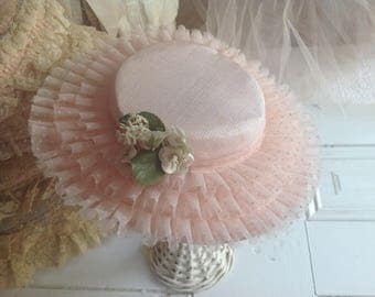 Darling ballet pink vintage little girls Easter hat