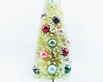 Vintage Style Bottle Brush Tree-White Multicolor