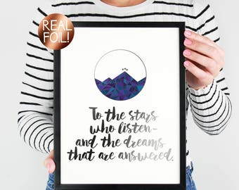 To The Stars Who Listen... Physical Copy Book Young Adult A Court of Mist and Fury Sarah J. Maas Art Multiple Sizes Foil Typography