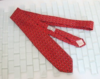 1960s Red Silk Tie Blue ITALY - Galliersi Milan