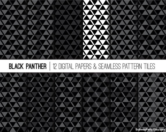 Black Panther Seamless Patterns and Digital Papers 12”x12” scrapbook ...