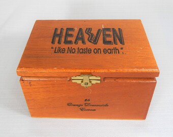 Vintage Heaven Cigar Box - Vintage Wood Cigar Box Orange Dreamsicle Tobbaciana Collectible Tobbaco