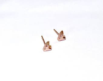 Rose gold heart studs