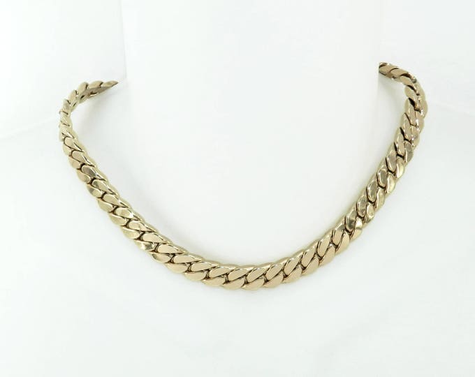 Vintage Coro Pegasus Chain Necklace, Heavy Light Gold Tone Herringbone Choker Necklace, Coro Jewelry Jewellery, Collectible Fashion, Gift