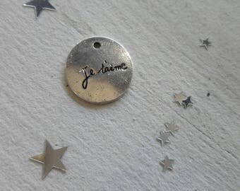 Medal, inscription "I love you". silver plated