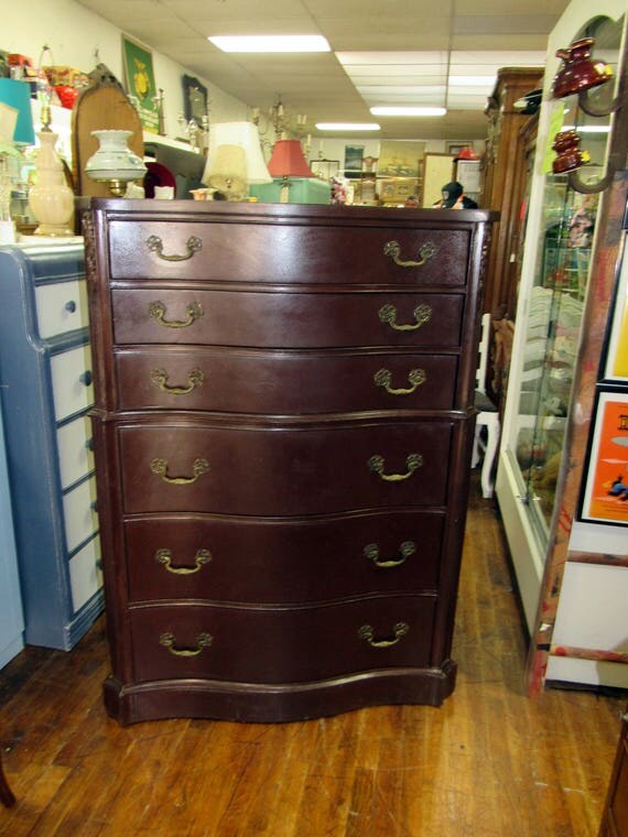 Mahogany tallboy dresser