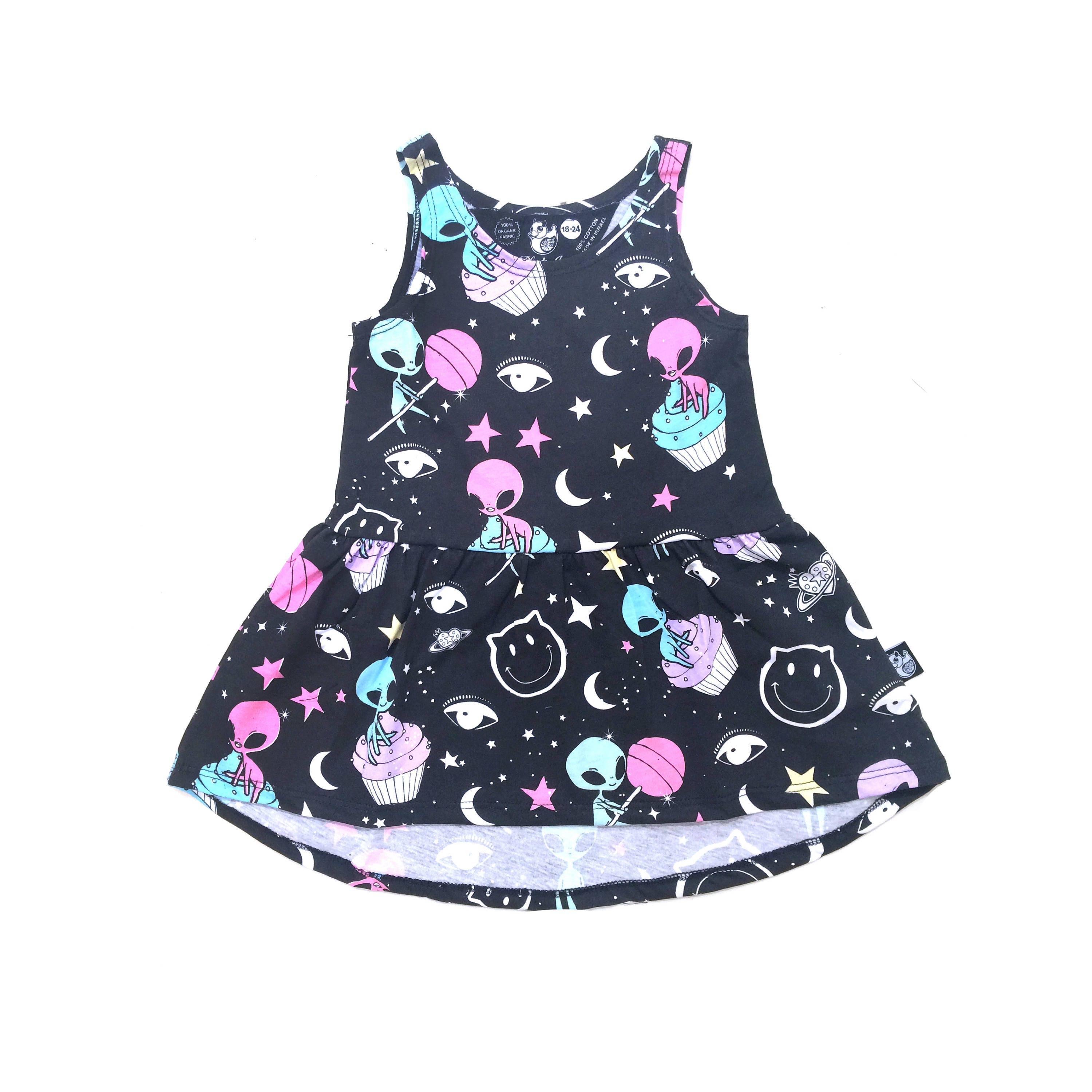 Toddler black dress Organic cotton dress Toddler girl