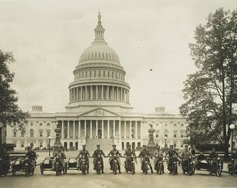 Motorcycle Policemen, 1922, Washington D.C., US Capitol