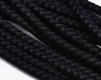 On Sale NOW 25%OFF 5mm Poly Braided Pvc Wire Core Cord - Black - 16"