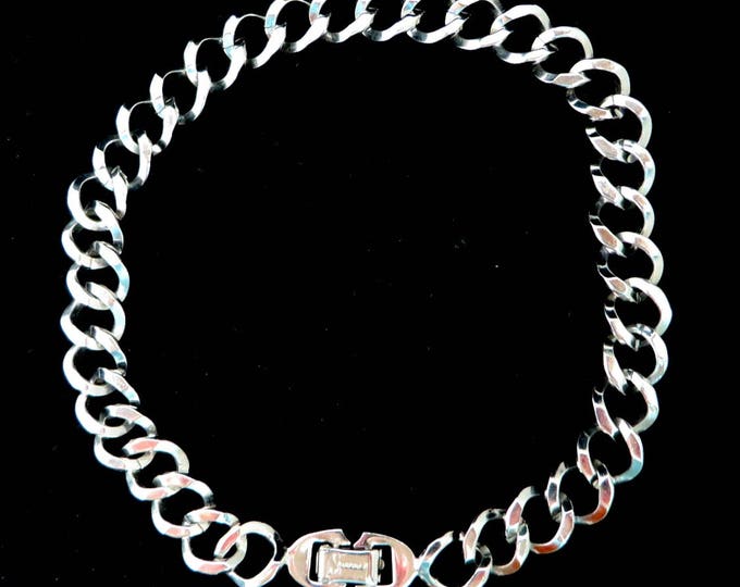 Sperry Silver Tone Chain Link Choker, Vintage Chunky Linked Necklace