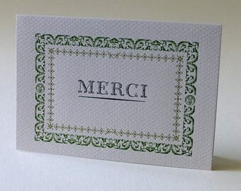 Merci (Thank You), letterpress printed