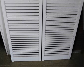 Two white shutters - distressed - pick your paint
