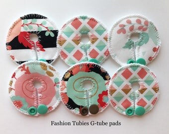 Set of 6 G tube pads / gtube pads / g-tube pads / gtube covers / feeding tube pads / g tube covers / mic-key button cover / AMT mini button